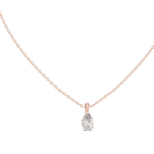 Delicate Pear Solitaire Necklace | Luxury Gold Diamond Pendant | An Icon Of Grace And Confidence