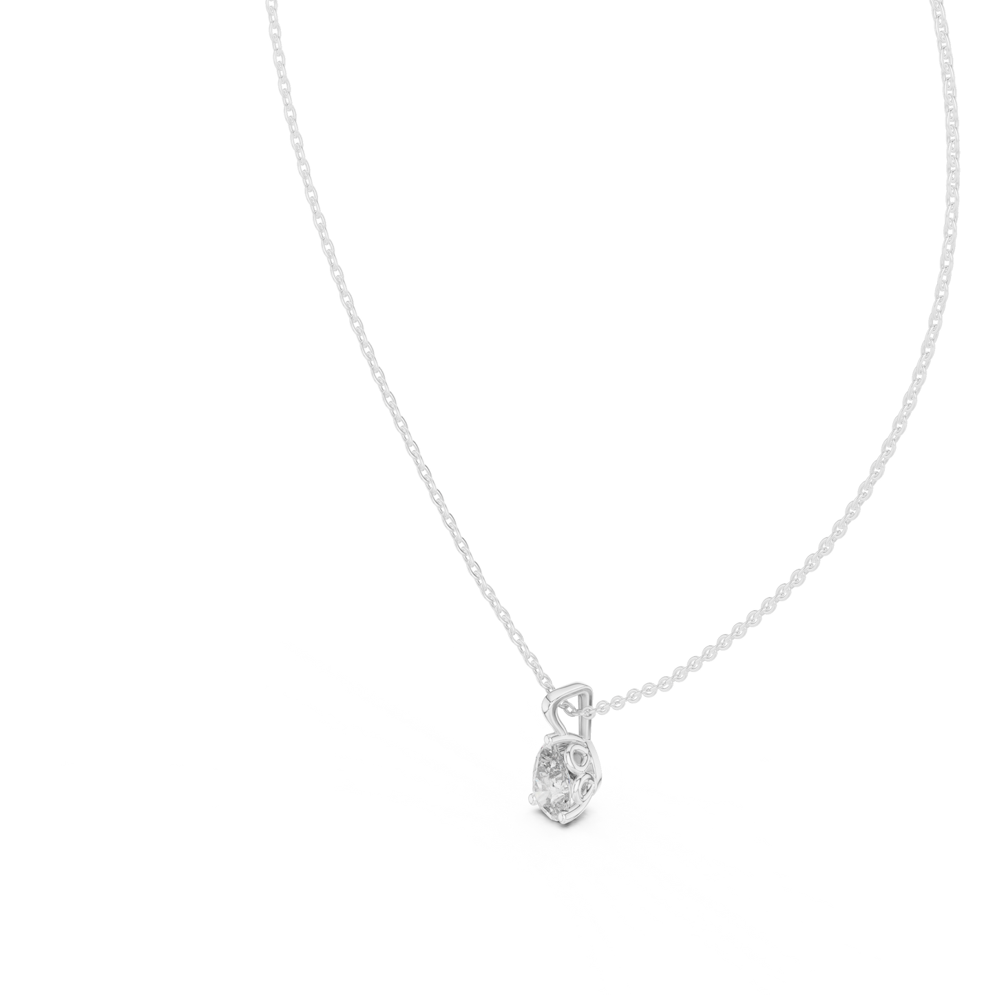 Delicate Pear Solitaire Necklace | Luxury Silver Diamond Pendant | An Icon Of Grace And Confidence