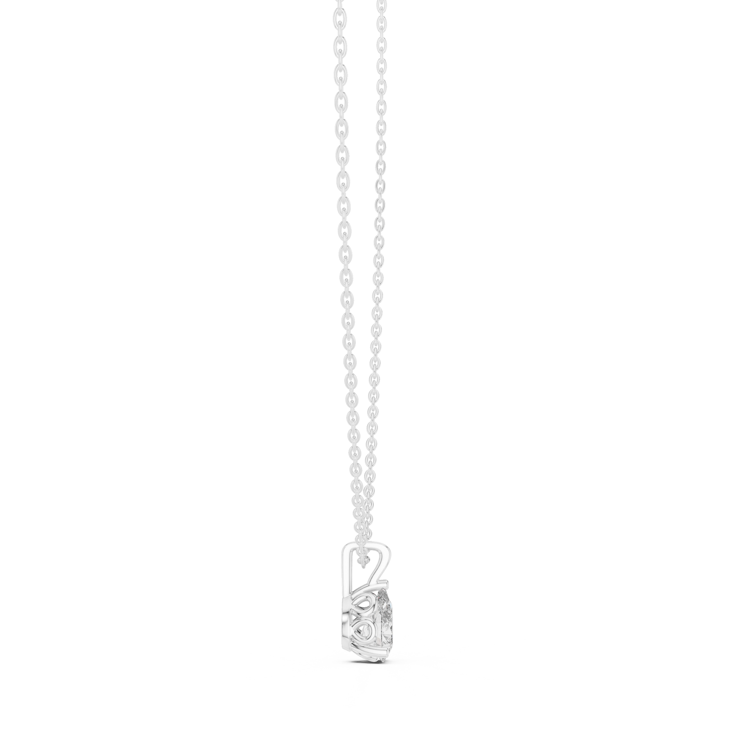 Delicate Pear Solitaire Necklace | Luxury Silver Diamond Pendant | An Icon Of Grace And Confidence