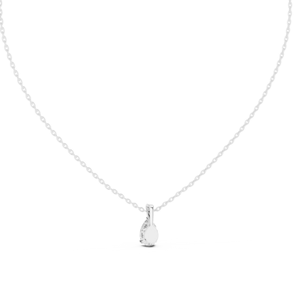 Delicate Pear Solitaire Necklace | Luxury Silver Diamond Pendant | An Icon Of Grace And Confidence