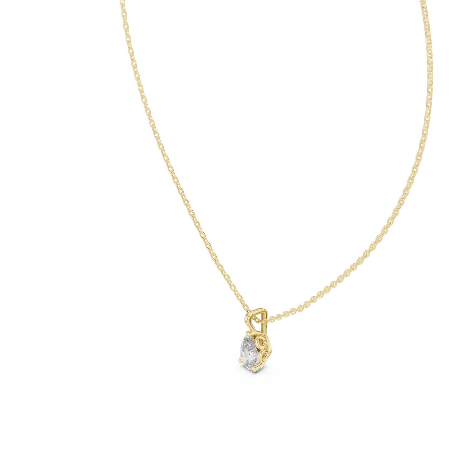 Delicate Pear Solitaire Necklace | Luxury Silver Diamond Pendant | An Icon Of Grace And Confidence
