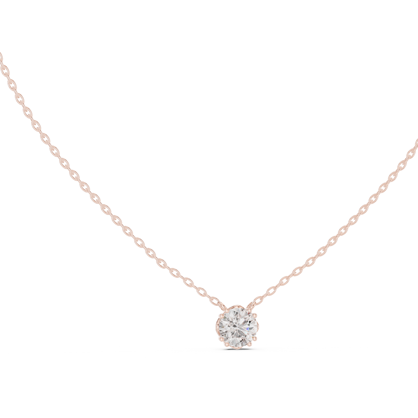 Brilliant Cut Diamond Pendant | Luxury 925 Sterling Silver Chain Necklace | Elegant Minimal Wedding Fine Jewelry