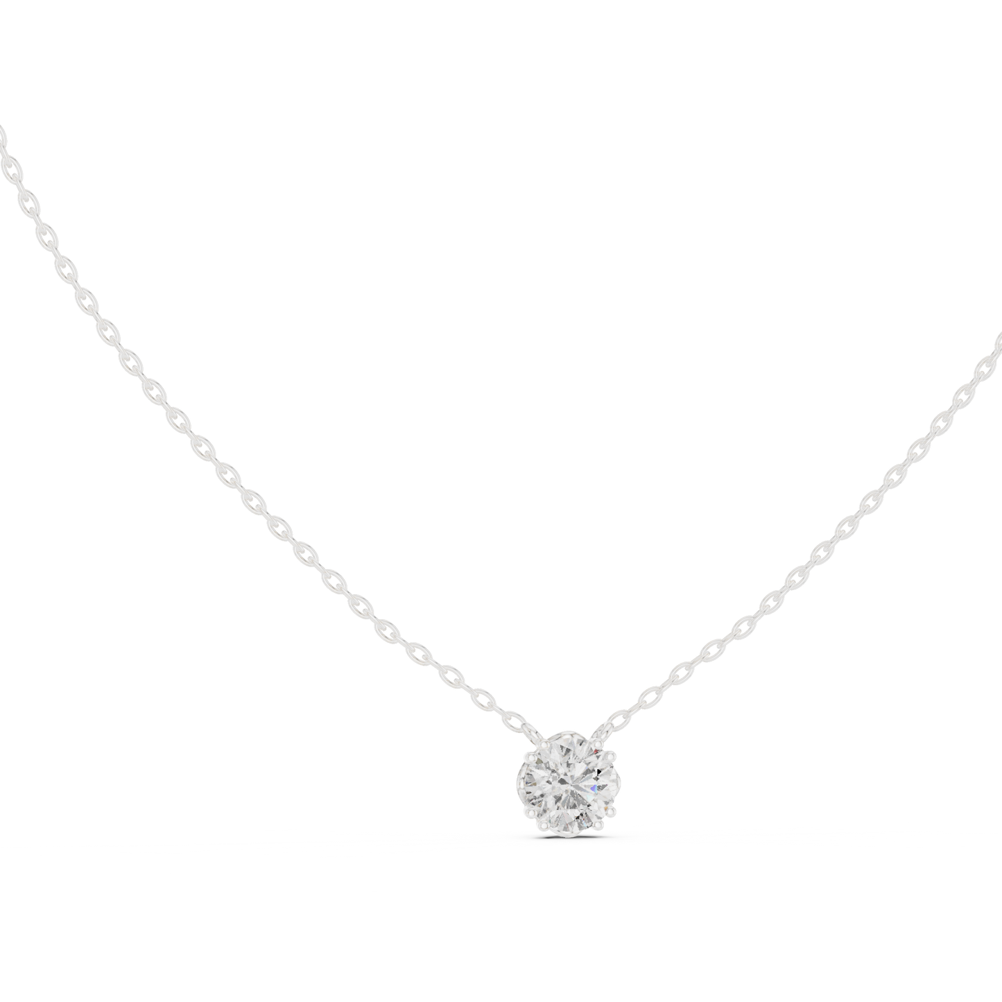 Brilliant Cut Diamond Pendant | Luxury 925 Sterling Silver Chain Necklace | Elegant Minimal Wedding Fine Jewelry