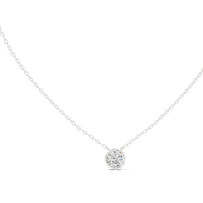 Brilliant Cut Diamond Pendant | Luxury 925 Sterling Silver Chain Necklace | Elegant Minimal Wedding Fine Jewelry