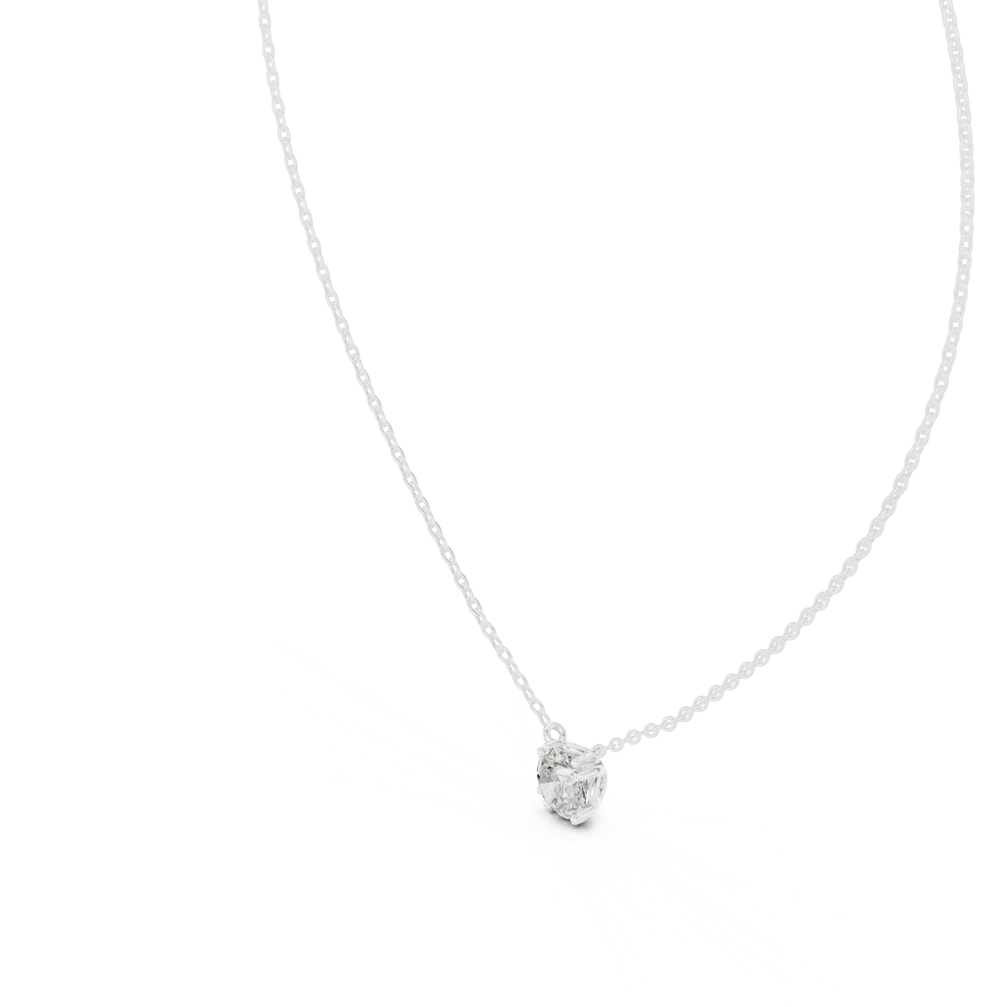 Brilliant Cut Diamond Pendant | Luxury 925 Sterling Silver Chain Necklace | Elegant Minimal Wedding Fine Jewelry