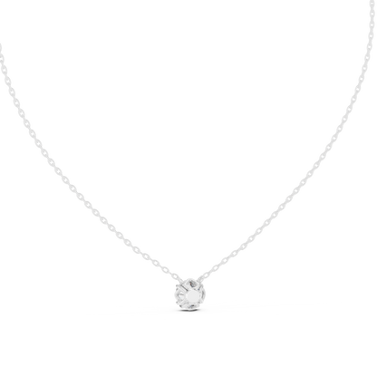Brilliant Cut Diamond Pendant | Luxury 925 Sterling Silver Chain Necklace | Elegant Minimal Wedding Fine Jewelry