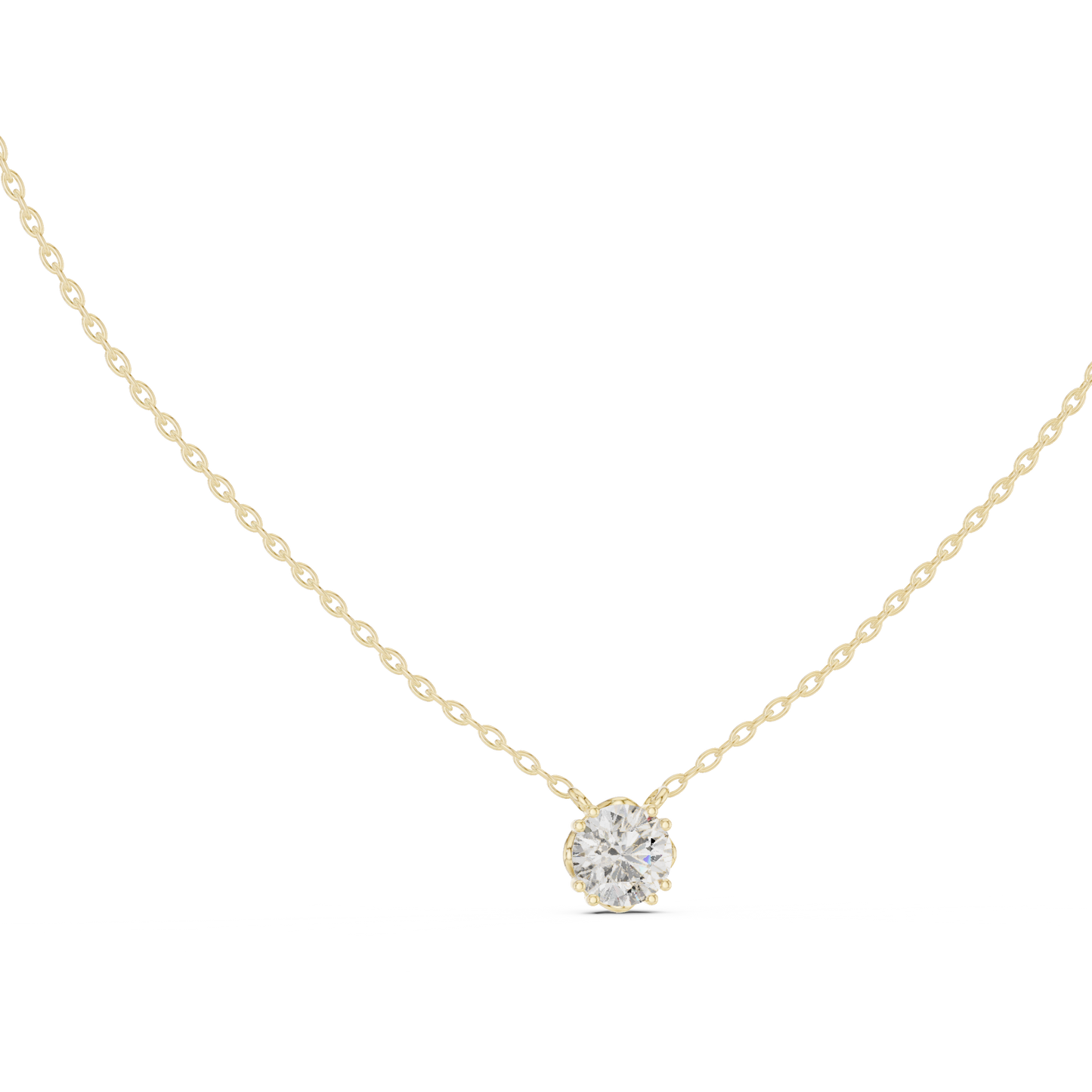 Brilliant Cut Diamond Pendant | Luxury 925 Sterling Silver Chain Necklace | Elegant Minimal Wedding Fine Jewelry