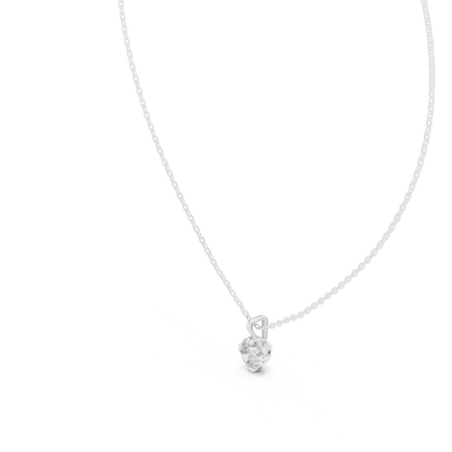 Minimalist Diamond Solitaire Necklace | Handcrafted Silver Chain Jewelry | Timeless Luxury Jewelry For Her