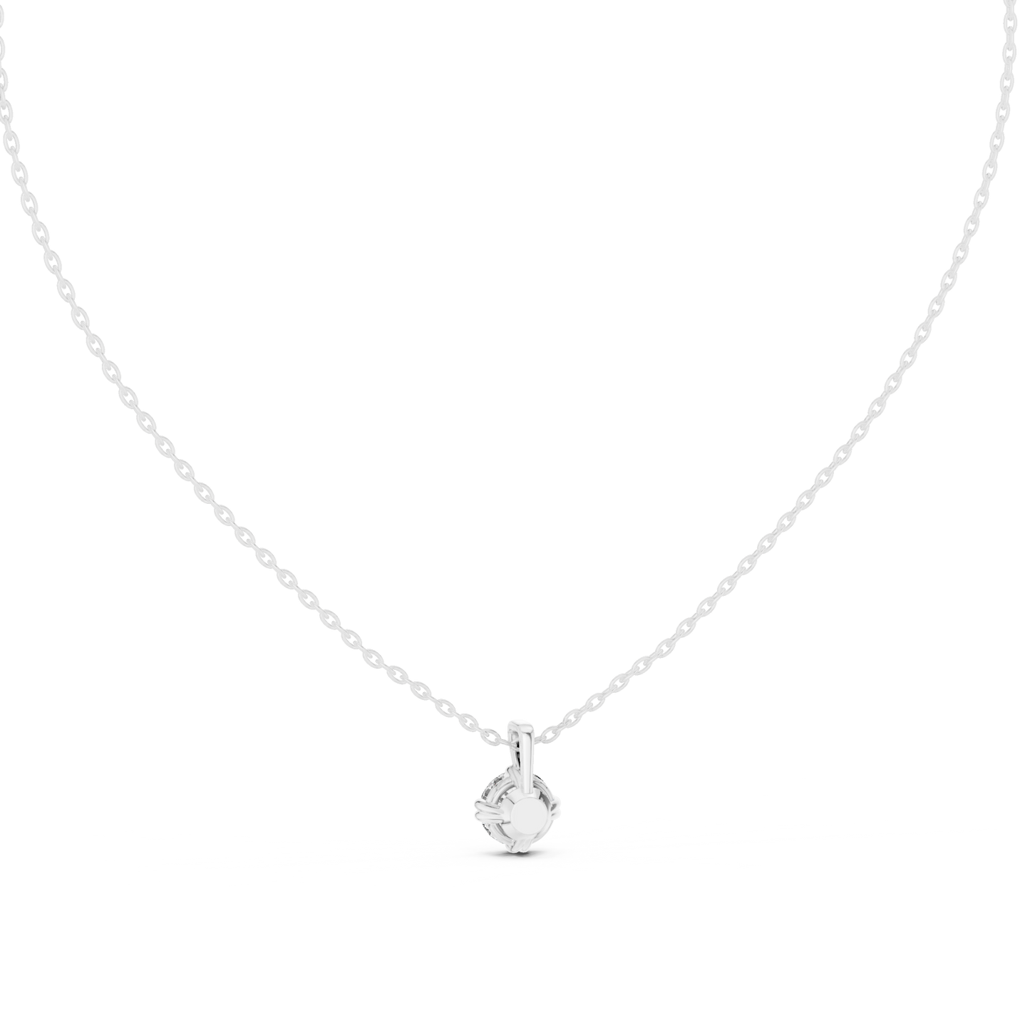 Minimalist Diamond Solitaire Necklace | Handcrafted Silver Chain Jewelry | Timeless Luxury Jewelry For Her