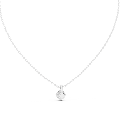 Minimalist Diamond Solitaire Necklace | Handcrafted Silver Chain Jewelry | Timeless Luxury Jewelry For Her