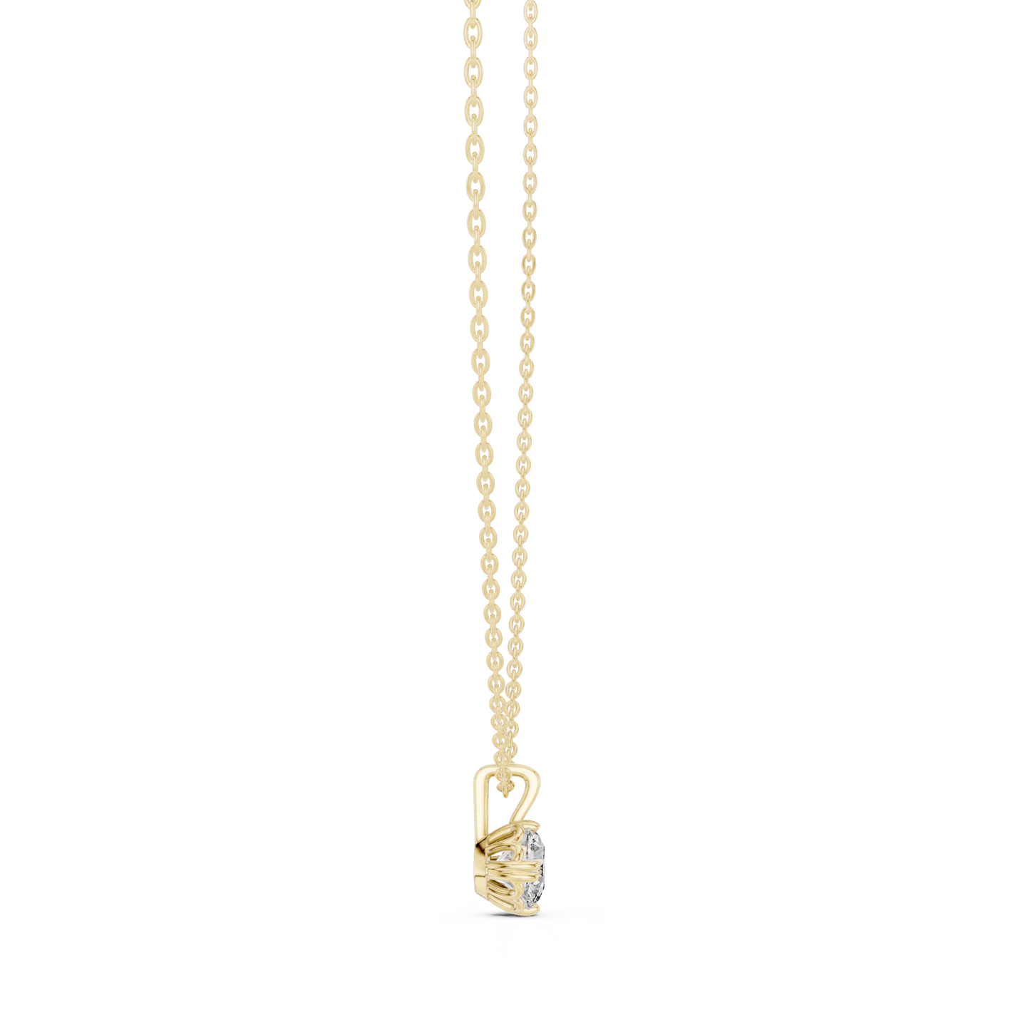 Round Solitaire Diamond Pendant | Fine Silver Necklace Jewelry | Everyday Luxury For Stylish Women