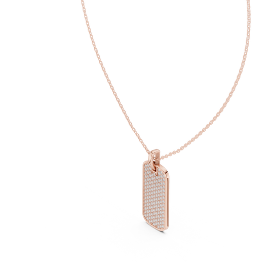 Exquisite Diamond Tag Pendant | Flawless Gold Metal Shine | Pure Luxury With Bold Identity