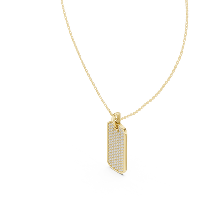 Exquisite Diamond Tag Pendant | Flawless Gold Metal Shine | Pure Luxury With Bold Identity