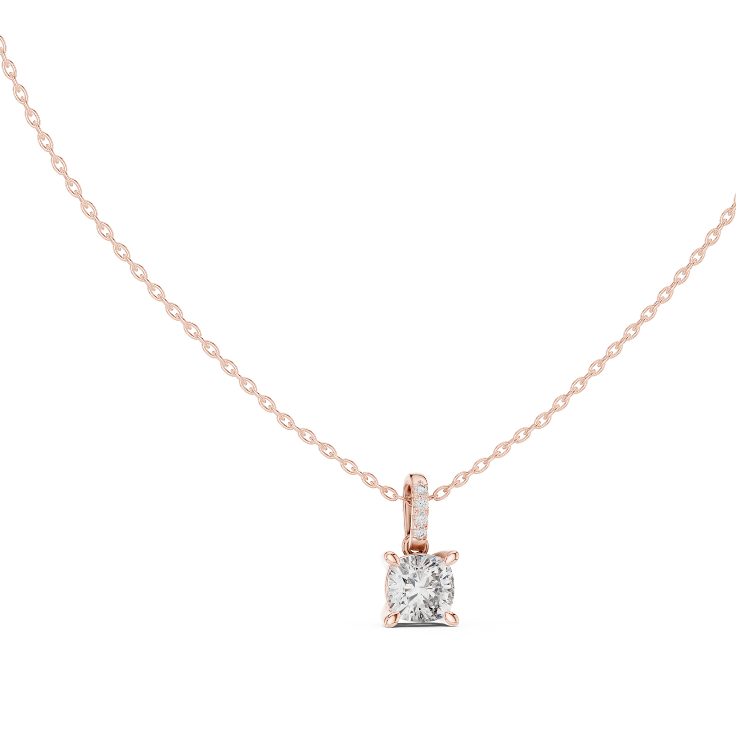 Precision Set Diamond Necklace | Luxury Minimal Design | High End Everyday Jewelry For Women