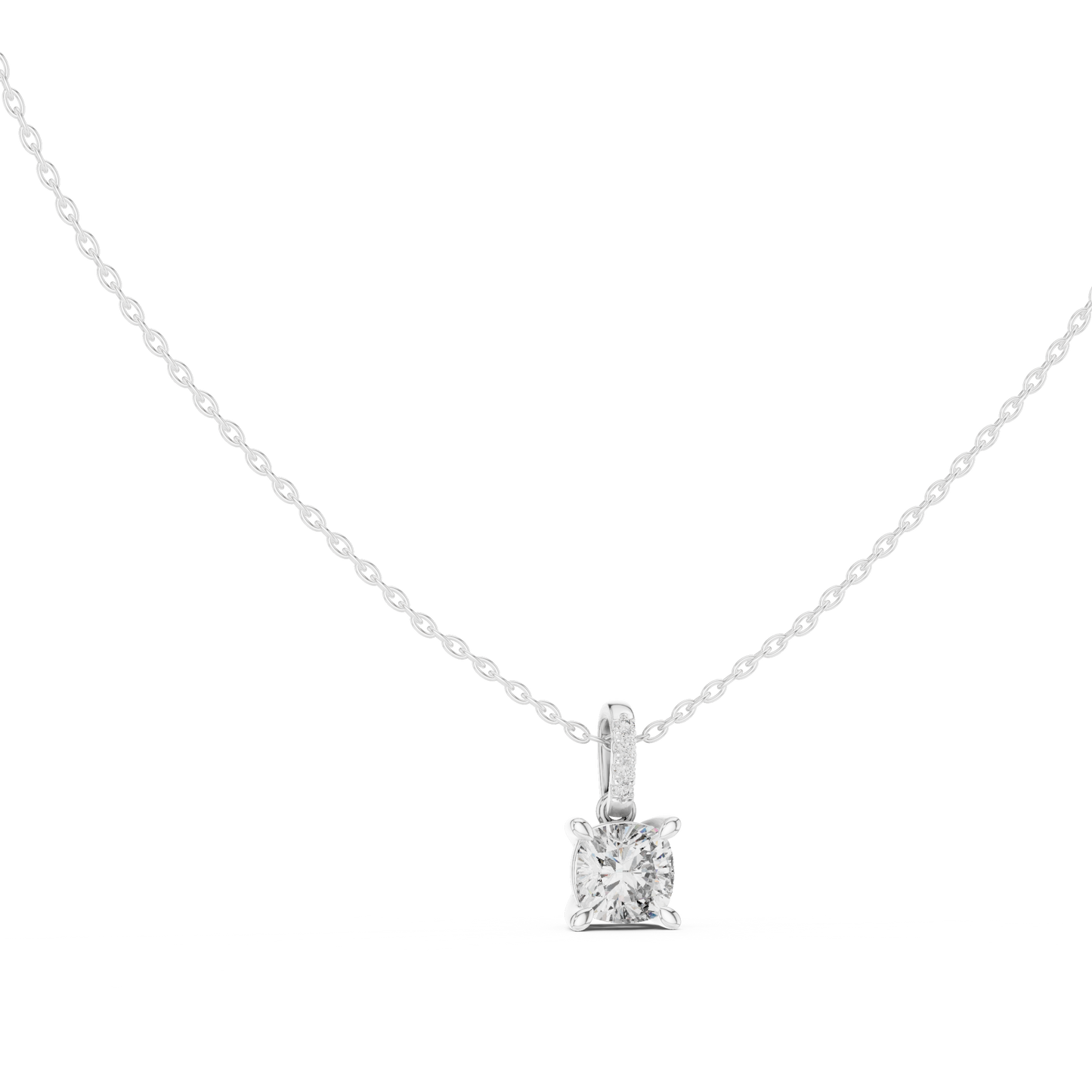 Precision Set Diamond Necklace | Luxury Minimal Design | High End Everyday Jewelry For Women
