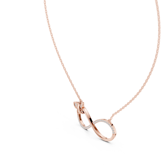 Infinity Butterfly Diamond Necklace | Gold Luxury Pendant | Romantic Gift For Her Women