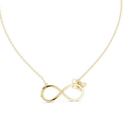 Infinity Butterfly Diamond Necklace | Gold Luxury Pendant | Romantic Gift For Her Women