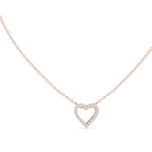 Fine Diamond Necklace | Heart Gold Design | Luxury Everyday Jewelry Gift For Her