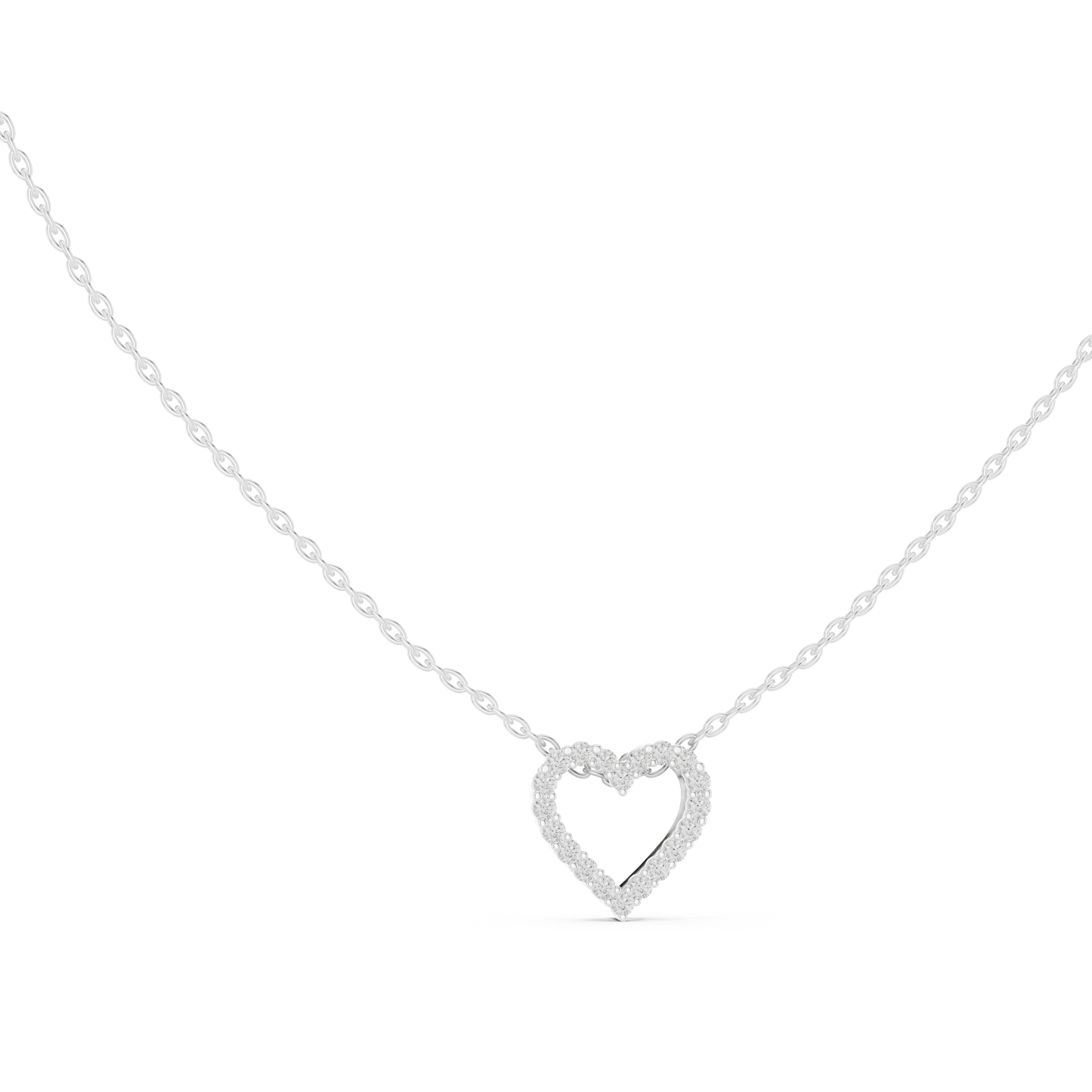 Fine Diamond Necklace | Heart 925 Sterling Silver Design | Luxury Everyday Jewelry Gift For Her