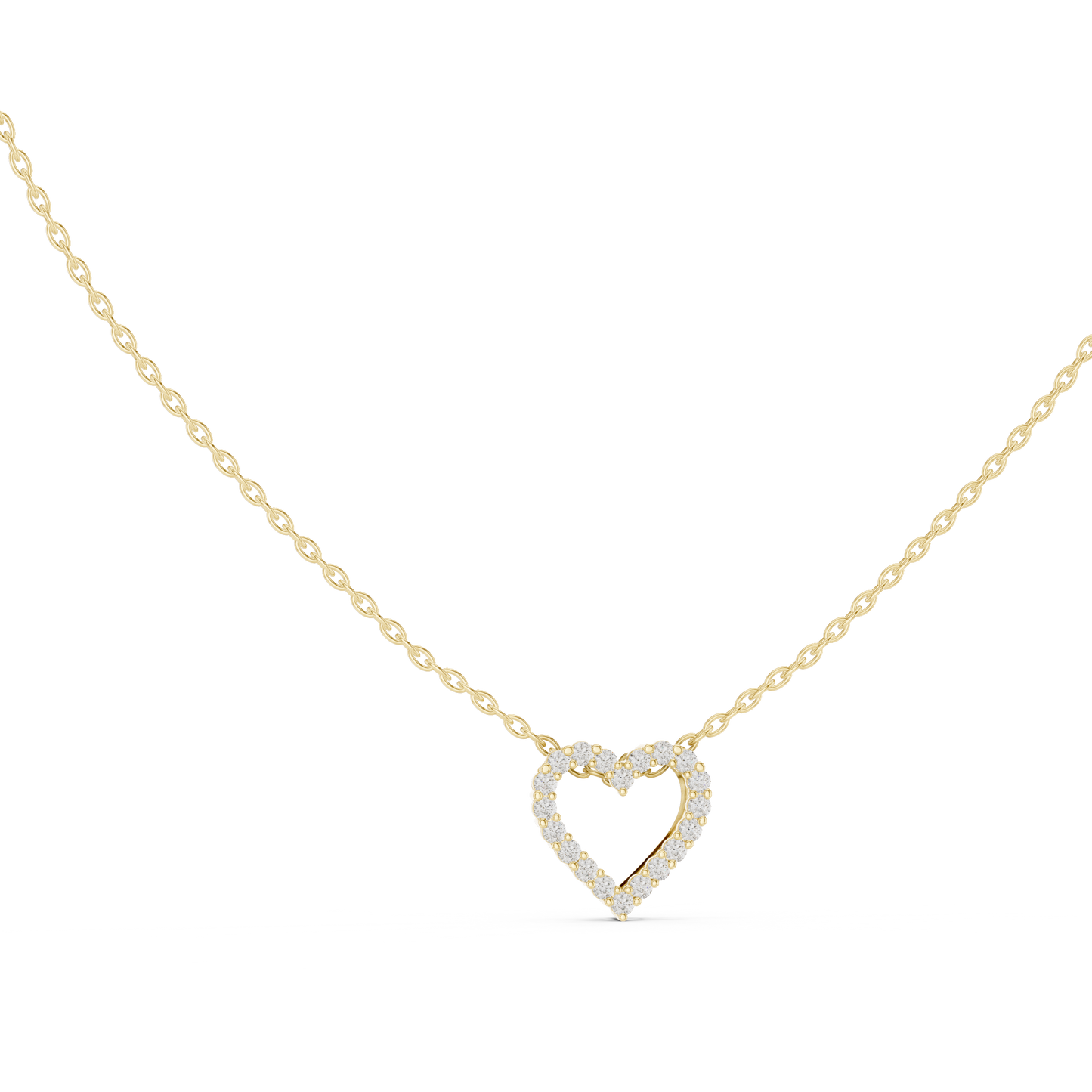 Fine Diamond Necklace | Heart 925 Sterling Silver Design | Luxury Everyday Jewelry Gift For Her