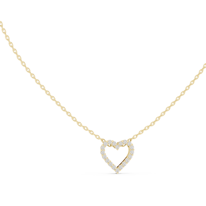 Fine Diamond Necklace | Heart 925 Sterling Silver Design | Luxury Everyday Jewelry Gift For Her