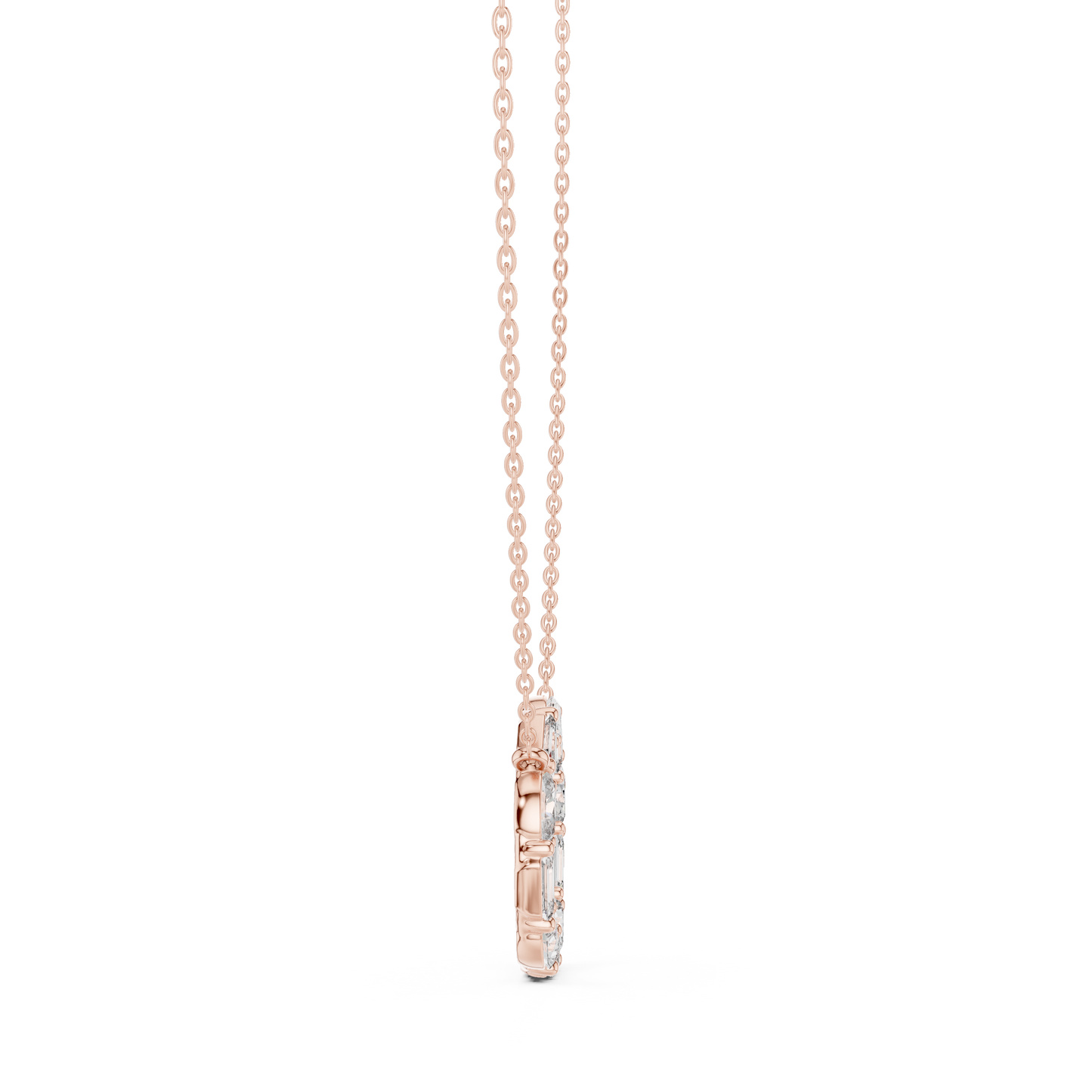 Floating Halo Diamond Pendant - Exclusive Designer Silver Jewelry - Perfect Bridal Anniversary Gift Necklace