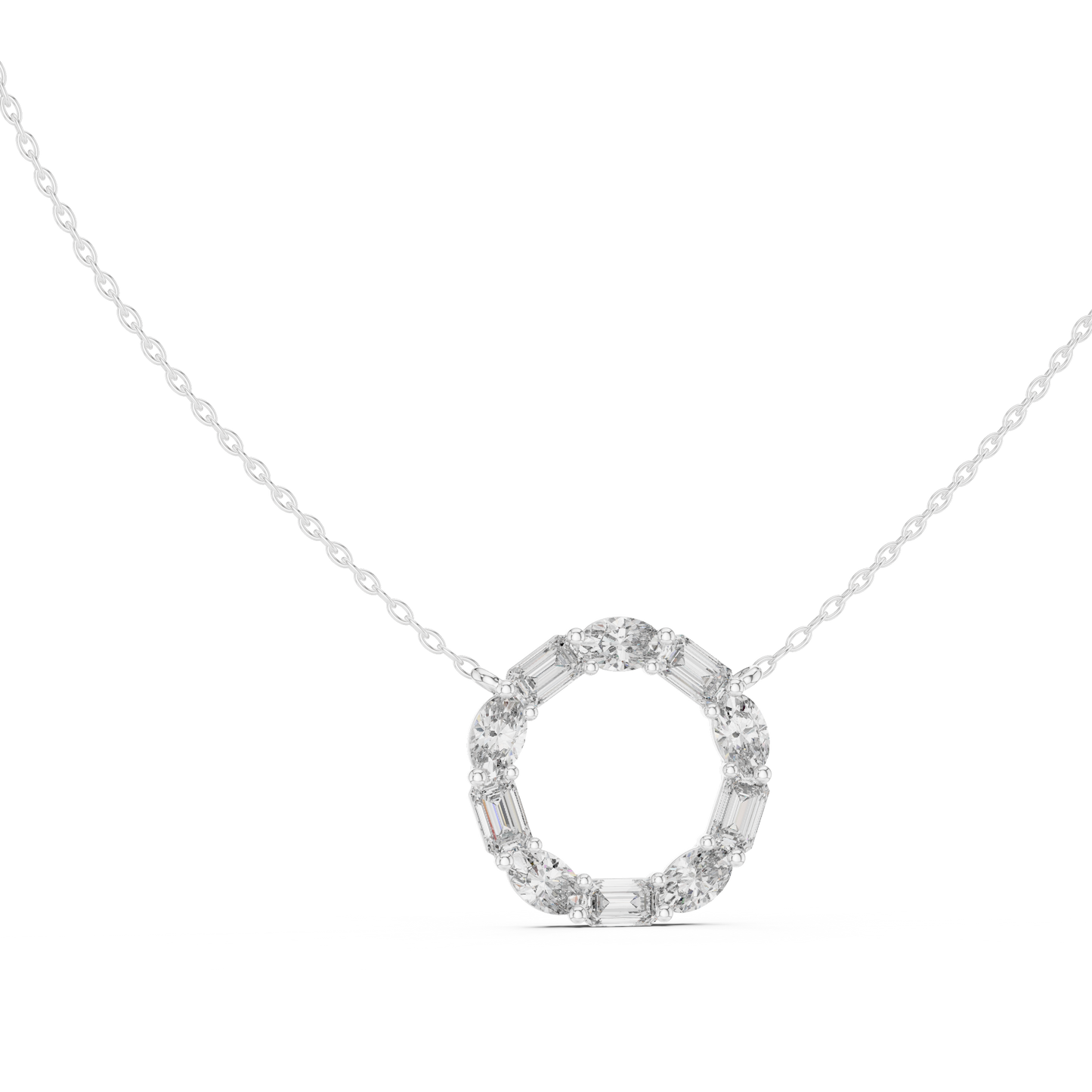 Floating Halo Diamond Pendant - Exclusive Designer Silver Jewelry - Perfect Bridal Anniversary Gift Necklace