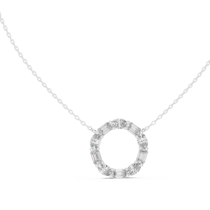 Floating Halo Diamond Pendant - Exclusive Designer Silver Jewelry - Perfect Bridal Anniversary Gift Necklace