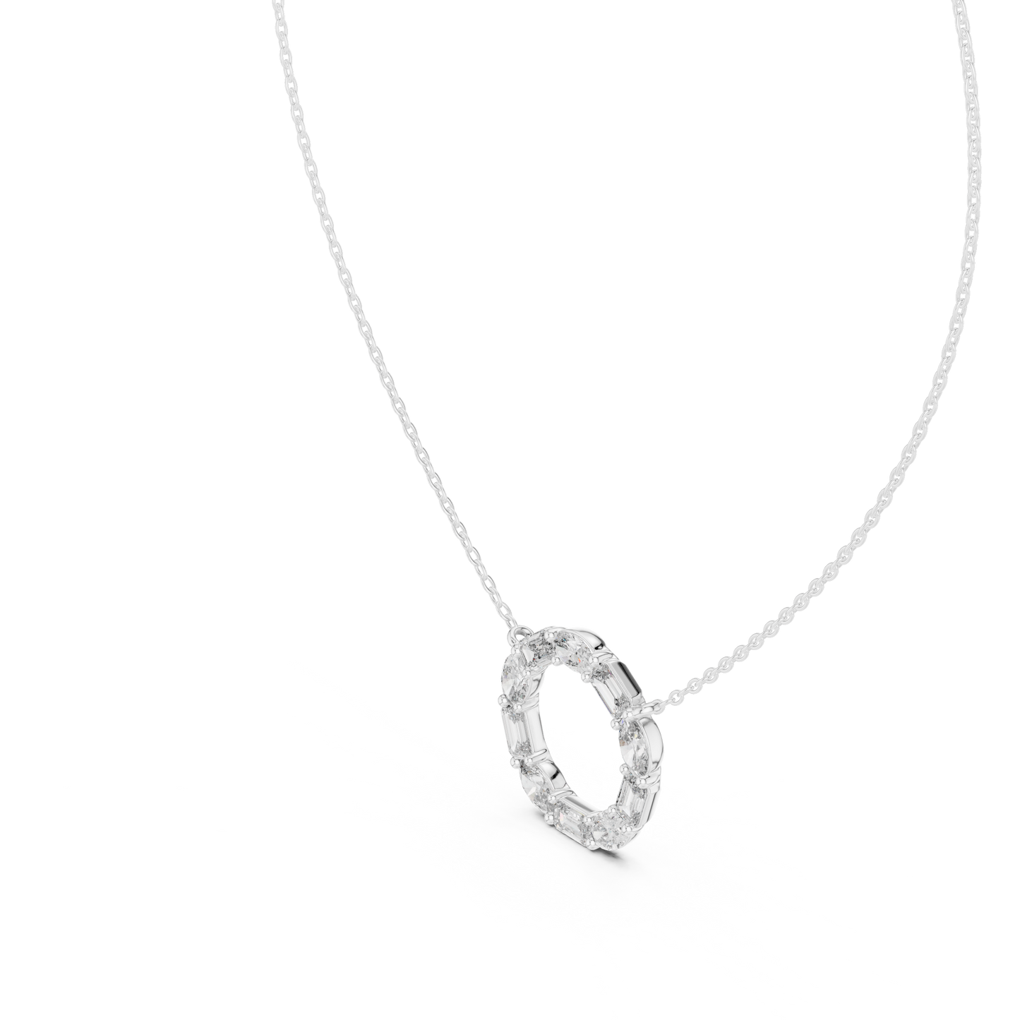 Floating Halo Diamond Pendant - Exclusive Designer Silver Jewelry - Perfect Bridal Anniversary Gift Necklace