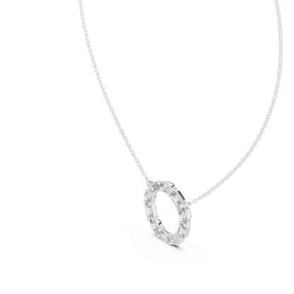 Floating Halo Diamond Pendant - Exclusive Designer Silver Jewelry - Perfect Bridal Anniversary Gift Necklace