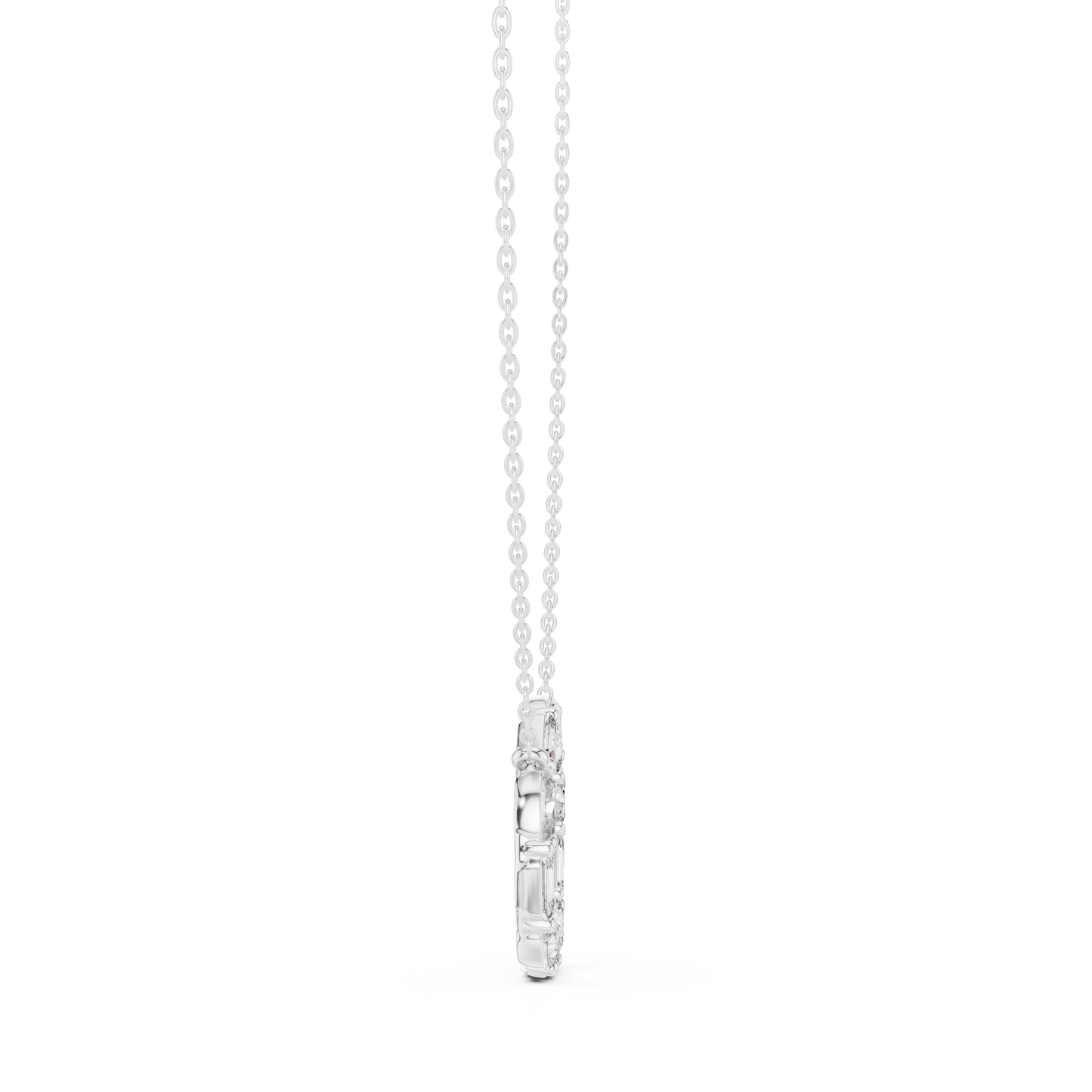 Floating Halo Diamond Pendant - Exclusive Designer Silver Jewelry - Perfect Bridal Anniversary Gift Necklace