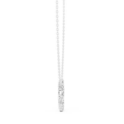 Floating Halo Diamond Pendant - Exclusive Designer Silver Jewelry - Perfect Bridal Anniversary Gift Necklace