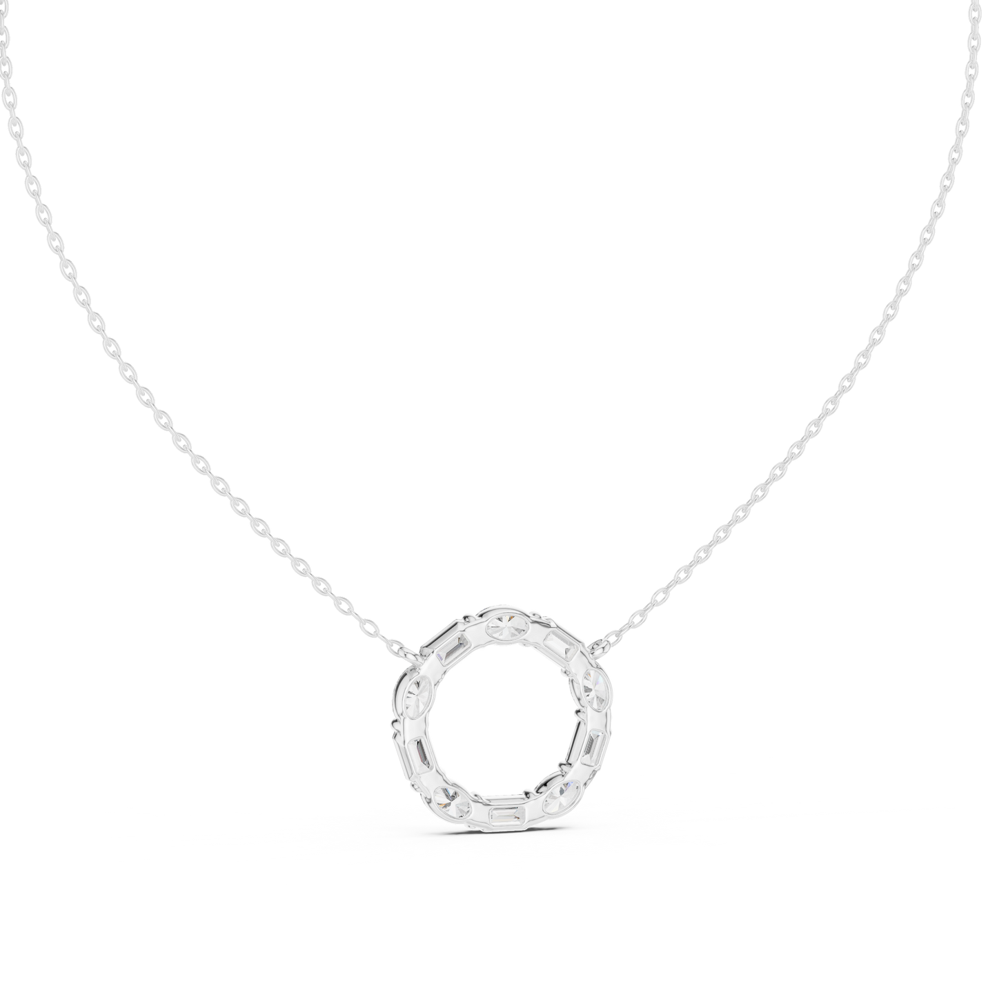 Floating Halo Diamond Pendant - Exclusive Designer Silver Jewelry - Perfect Bridal Anniversary Gift Necklace