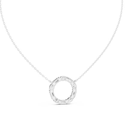 Floating Halo Diamond Pendant - Exclusive Designer Silver Jewelry - Perfect Bridal Anniversary Gift Necklace