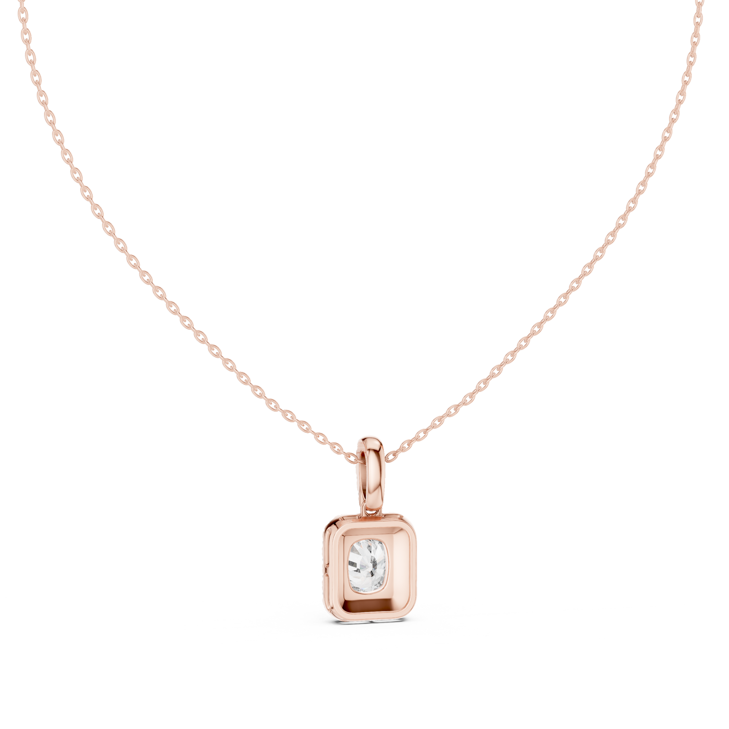 Cushion Diamond Pendant | Halo Necklace Gold | Signature Luxury Jewelry For Women