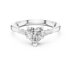 Gold Heart Engagement Ring Top View