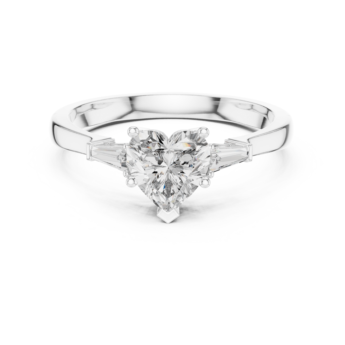 Gold Heart Engagement Ring Top View