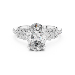 HB Prestige Jewels 14K Gold Oval Diamond Ring Hallmarked Band Detail Professional Product Photography