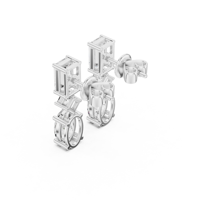 Moissanite Diamond  Drop Earrings | Emerald Cut & Oval Cut Luxury Earrings | Emerald Cut Diamond Earrings | Anniversary Gift Silver Rose Plated Jewelry