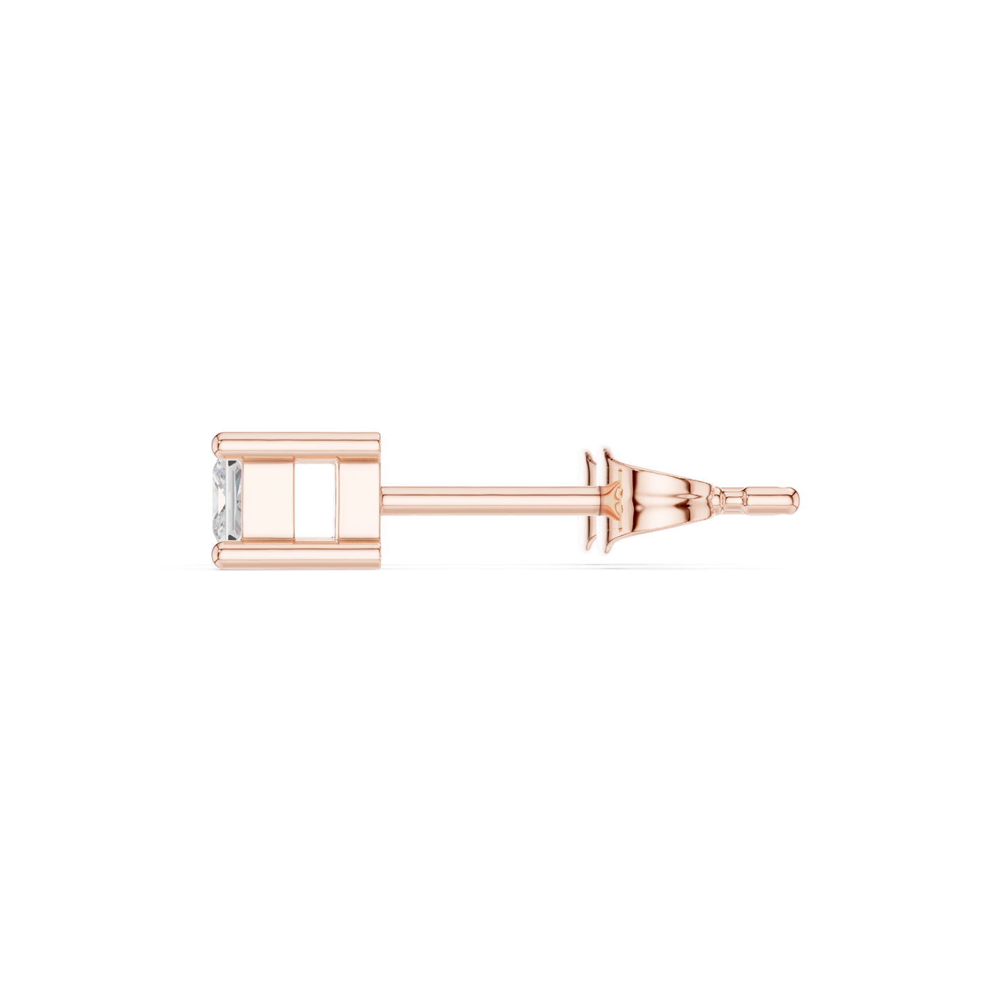 Handcrafted 14K Gold Princess Cut Diamond Studs High Quality Lab Grown Gemstone Minimalist Style Jewelry