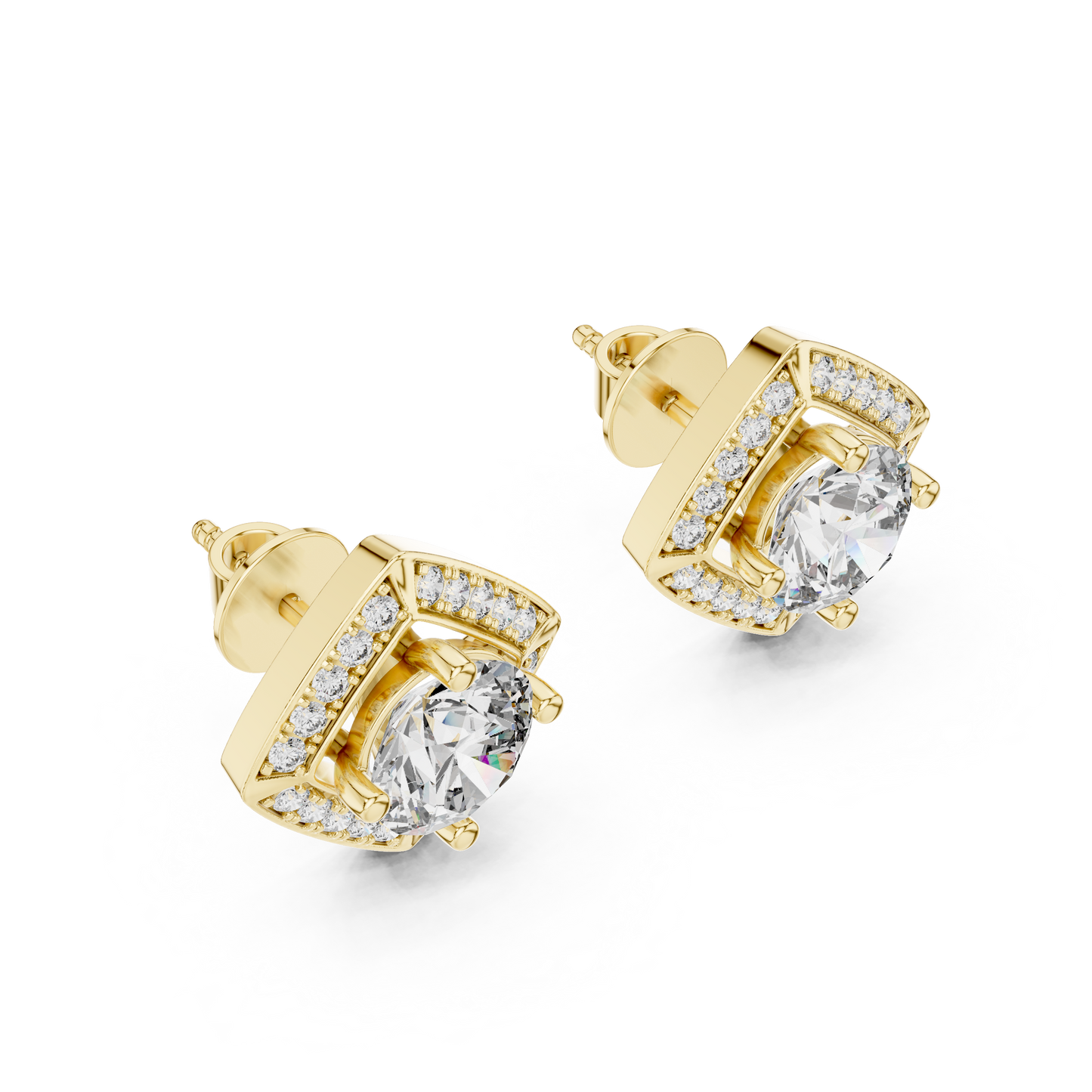 Handcrafted Diamond Stud Earrings