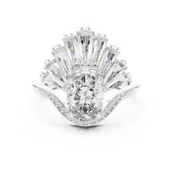Handcrafted Fine Jewelry Ring 14K Solid Gold Lab Grown Diamond Moissanite Solid Gold Hallmark Quality Stamp Interior Band Curvature View moissanite ring bridal jewelry HB Prestige Jewels
