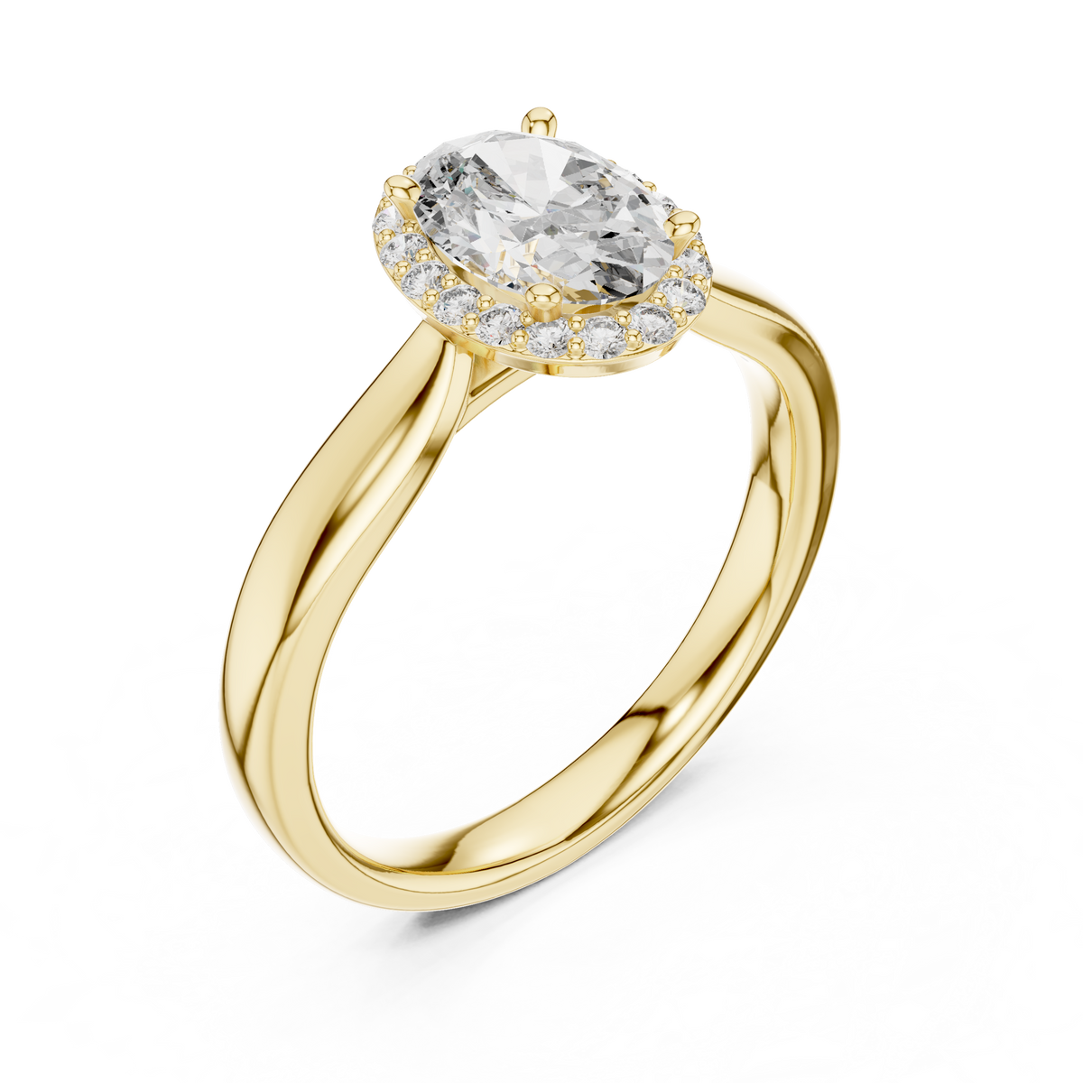 Handcrafted Oval Lab Diamond Ring Jewelry Bench View