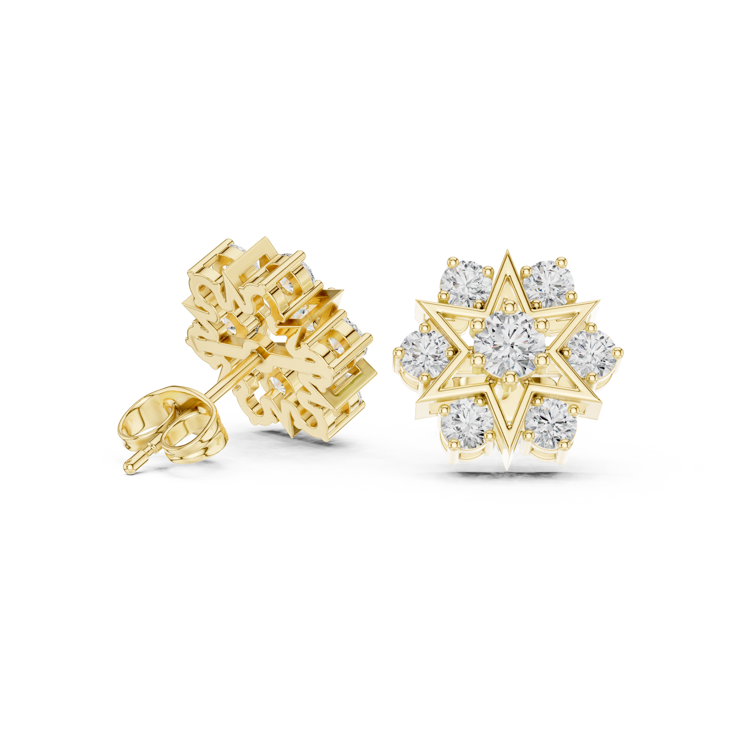 Handcrafted Round Brilliant Moissanite Stud Earrings In 925 Sterling Silver For Anniversary And Birthday Gift