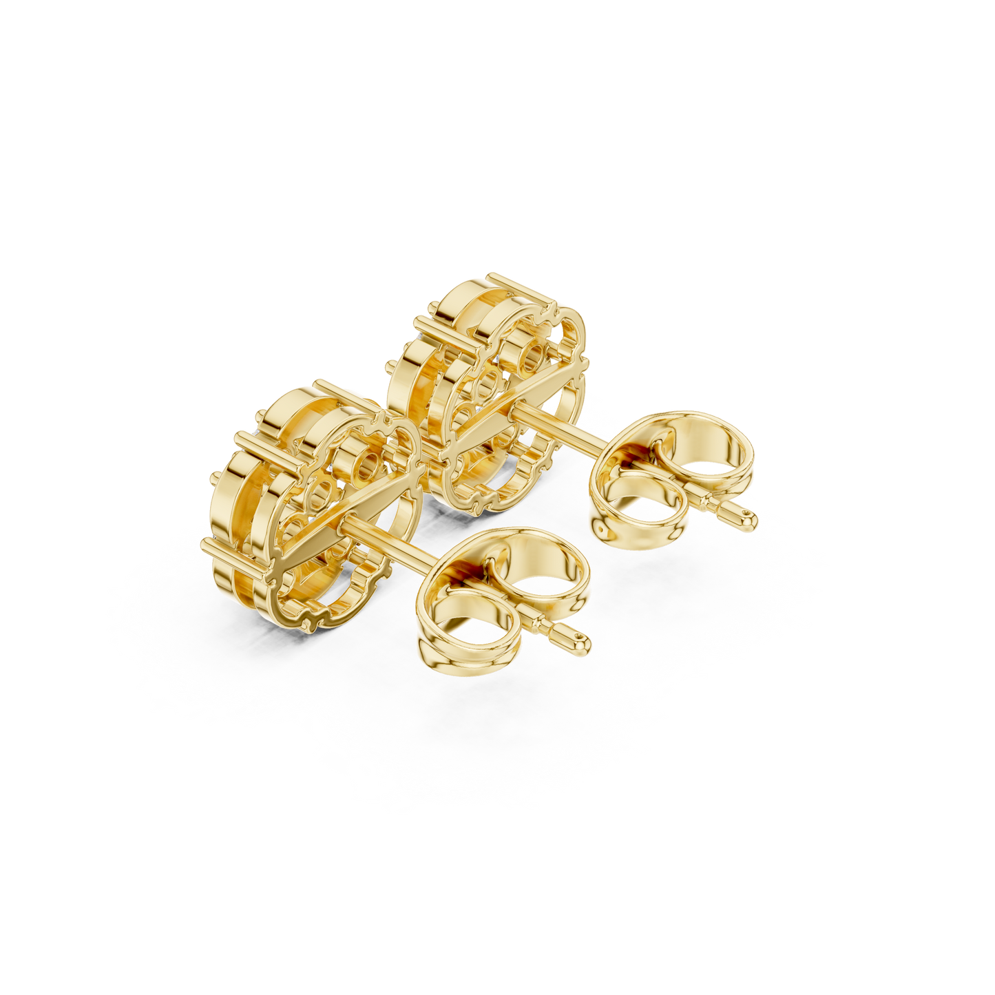 Handmade 14K Gold Diamond Earrings Floral Design Round Brilliant Lab Grown Diamonds Premium Quality Jewelry for Special Moments