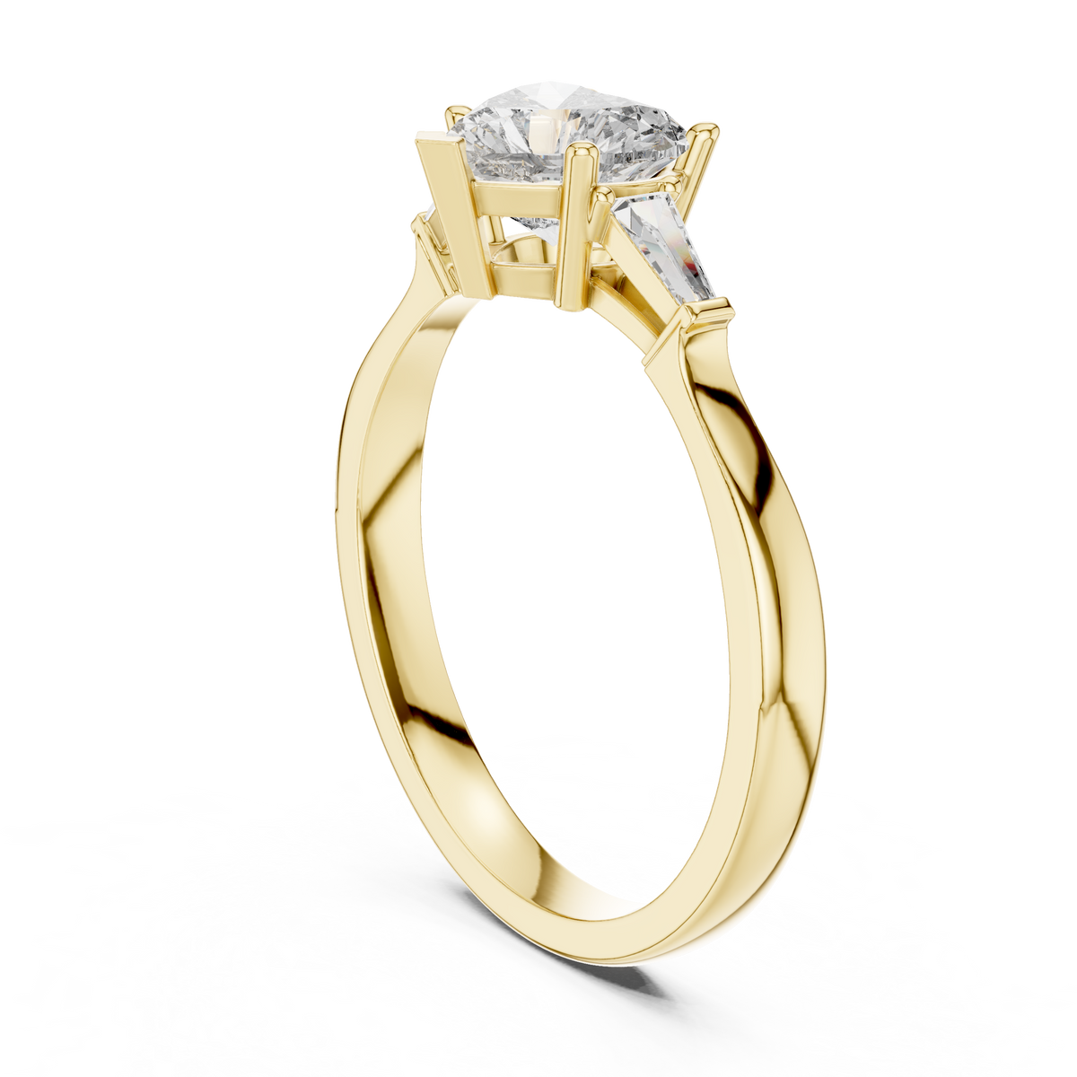 Heart Cut Diamond Ring Natural Studio Light