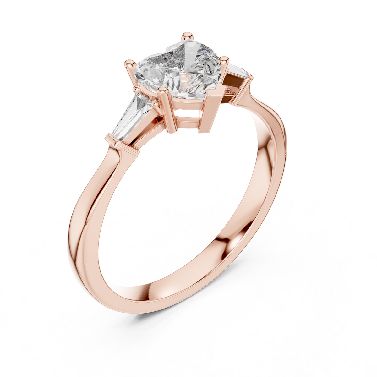 Heart Cut Diamond Ring Side Profile View