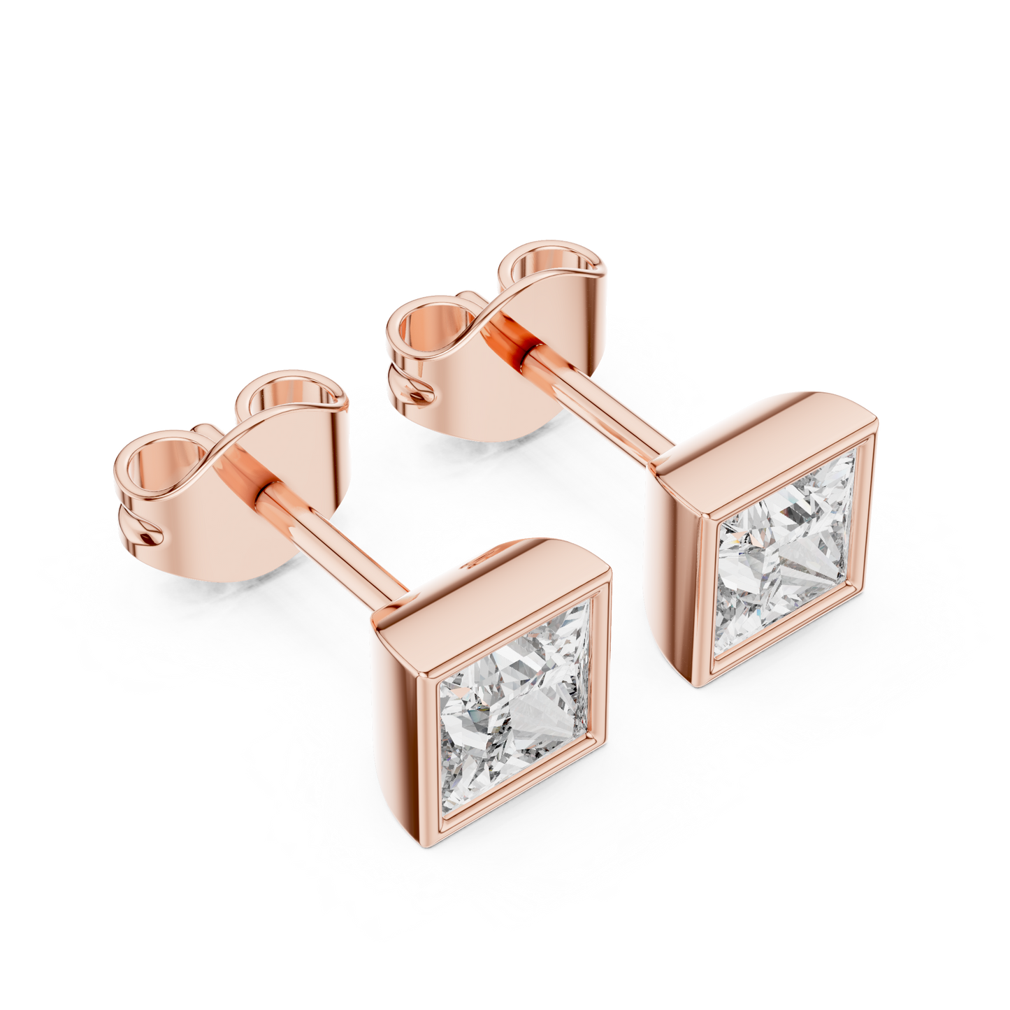 Heart and Emerald Cut Lab Grown Diamond Studs earring