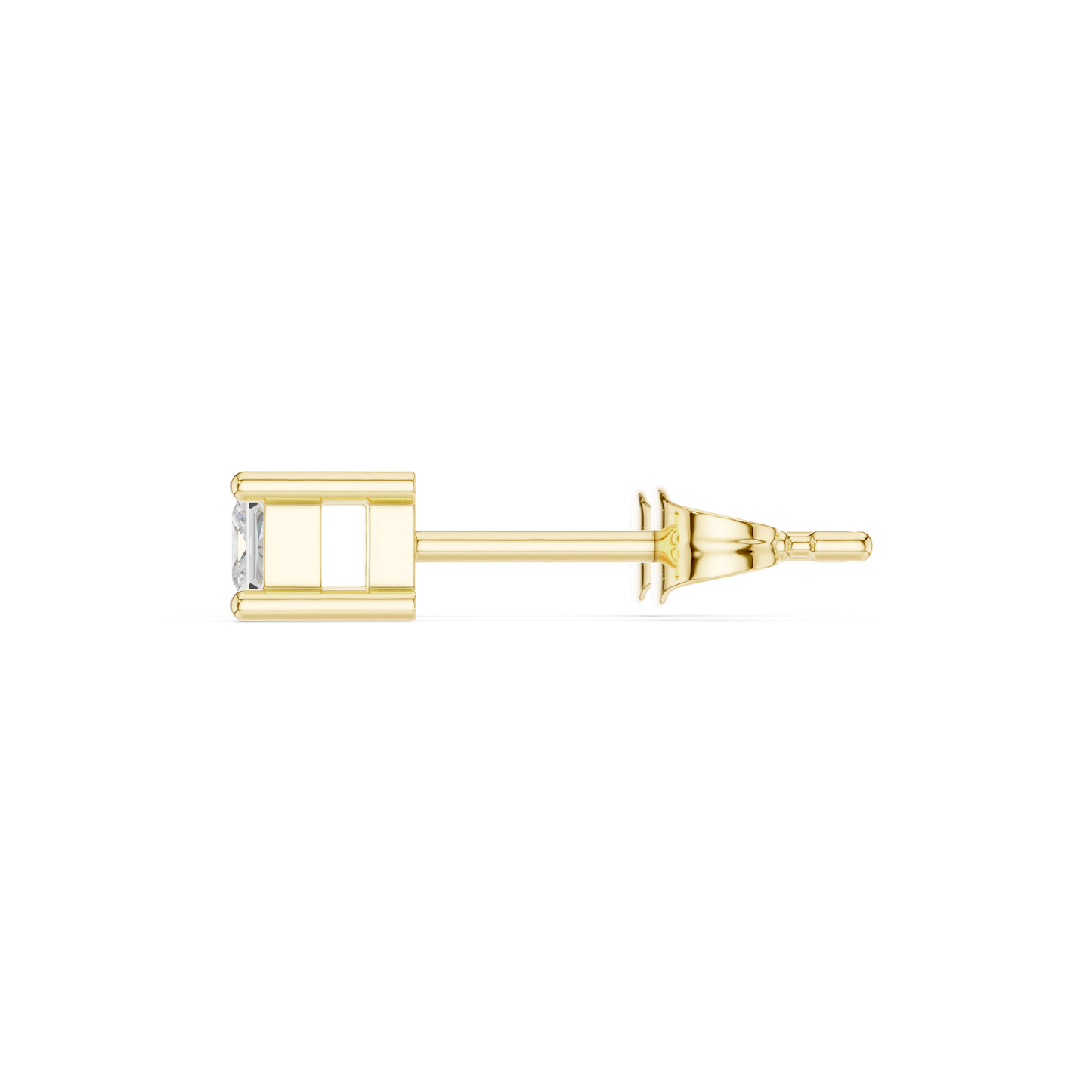 High Quality 14K Gold Princess Cut Lab Diamond Studs Minimalist Aesthetic Gift For Her Jewelry Collection