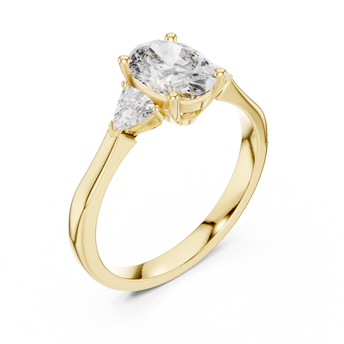 Jewelry artisan bench craft detail view demonstrating the precision hand setting of the oval lab diamond into the sleek collet head, reflecting premium HB Prestige Jewels craftsmanship.